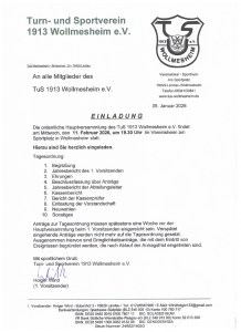2026 TUS Wollmesheim Einladung Hauptversammlung